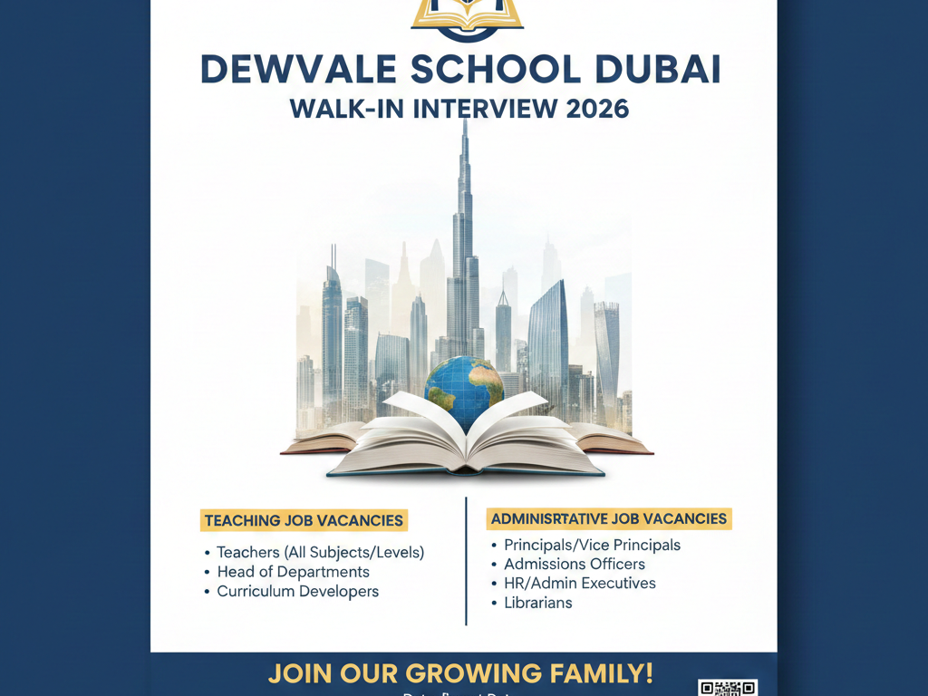 Dewvale School Dubai Walk-In Interview 2026 – Teaching & Administrative Job Vacancies 1 222705