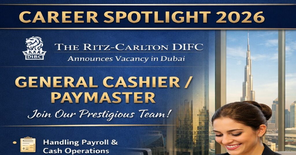 Career Spotlight 2026: The Ritz-Carlton DIFC Announces Vacancy for General Cashier / Paymaster in Dubai 1 carrer