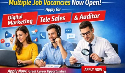 Digital marketing tele sales and internal auditor job vacancies announced apply now
