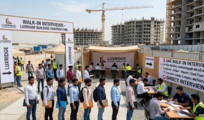 Luxridge Building Contracting Careers 2026 – Walk-in Interview in Dubai