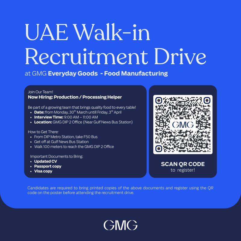GMG Announces Major Walk-In Recruitment Drive for Production & Butchery Roles 2 uae interview