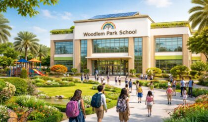 Woodlem Park School UAE campus representing job vacancies for admin HR and admission officer roles 2026