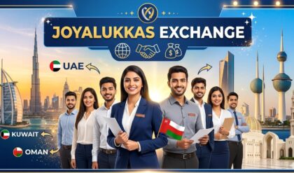 Joyalukkas Exchange branch with customer service executive assisting clients in money transfer and currency exchange services