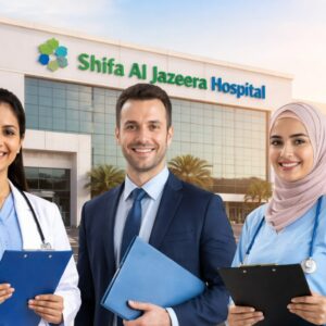 Shifa Al Jazeera Hospital recruitment poster UAE healthcare careers Sharjah