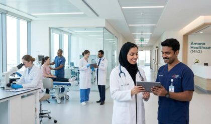 Amana Healthcare and M42 UAE hiring healthcare professionals for multiple roles including nurses, doctors, and therapists in advanced medical facilities