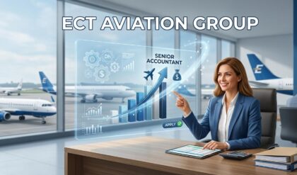 “UAE job vacancy announcement for ECT Aviation Group in Sharjah hiring Senior Accountant. Includes eligibility requirements such as Finance/Accounting degree, 4–7 years experience, IFRS/GAAP knowledge, ERP and Excel skills. Apply now details highlighted.”