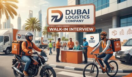 Walk-in interview announcement in Dubai for Bike Rider, Cyclist and Walker vacancies at a Dubai-based logistics company for Sharjah and Abu Dhabi operations.
