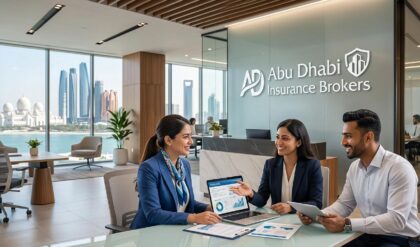 Recruitment visual representing career opportunity at Abu Dhabi Insurance Brokers for Insurance Officer Medical Underwriting role in a professional UAE insurance office setting.