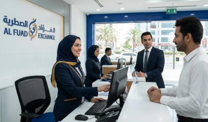 Recruitment visual representing career opportunities at Al Fuad Exchange for Counter Staff and Branch In Charge roles in a professional UAE financial services setting.
