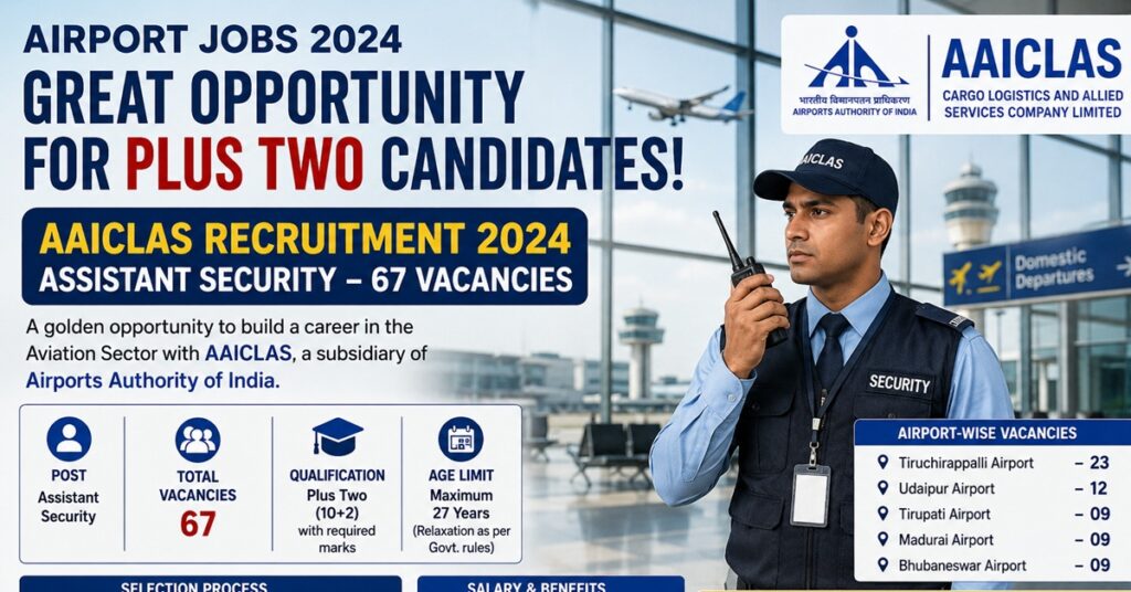 Airport Jobs for Plus Two Candidates: 67 Vacancies Announced by AAICLAS; Apply Before July 02 1 AIRPORT 1111