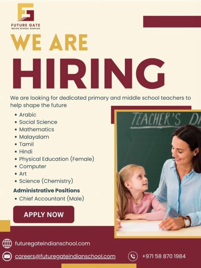 Future Gate Indian School Sharjah Announces Exciting Teaching and Administrative Job Vacancies for 2026 2 SCHOOL NEWW 1