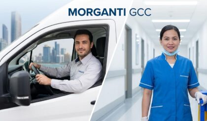 Job seekers attending a walk-in interview at Morganti GCC in Abu Dhabi for driver and cleaner positions in a professional office environment.