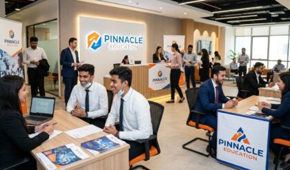 Candidates attending a walk-in interview at Pinnacle Innovation and Education in Dubai for teaching and academic sales roles in a modern training institute.