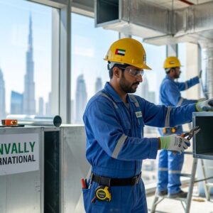 Job seekers attending a walk-in interview at Greenvally HR International office in Dubai for ductman recruitment opportunities.