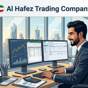Professional accountant working on financial reports and inventory management at Al Hafez Trading Company in Kuwait.