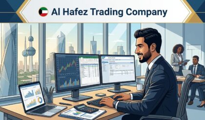 Professional accountant working on financial reports and inventory management at Al Hafez Trading Company in Kuwait.