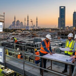 Royal Advance Abu Dhabi hiring poster featuring MEP construction manager and project engineer job openings in UAE