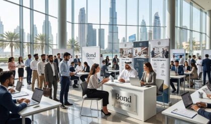 Candidates attending Bond Interiors walk-in interview for engineering and interior design jobs in Dubai Industrial City UAE.