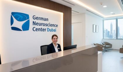 Administrative Receptionist vacancy at German Neuroscience Center Dubai healthcare facility.