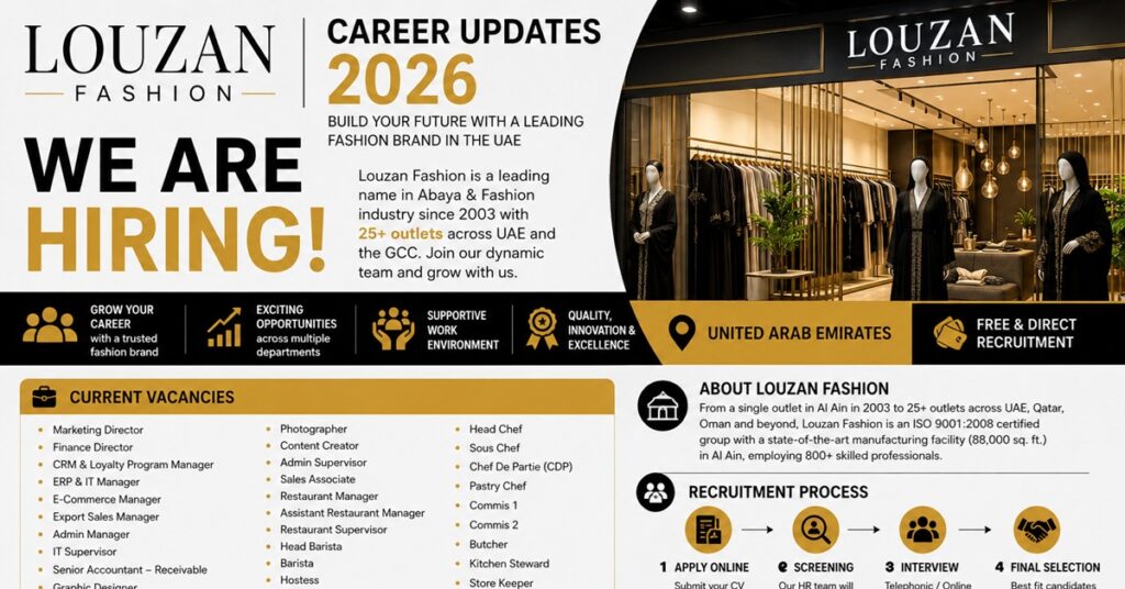 Louzan Fashion Dubai Career Updates 2026 – Apply Now for the Latest UAE Job Vacancies 1 jobs