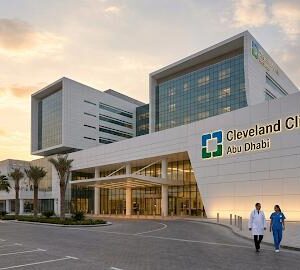 Healthcare professionals working at Cleveland Clinic Abu Dhabi, one of the UAE’s leading hospitals offering world-class medical careers and healthcare job opportunities.