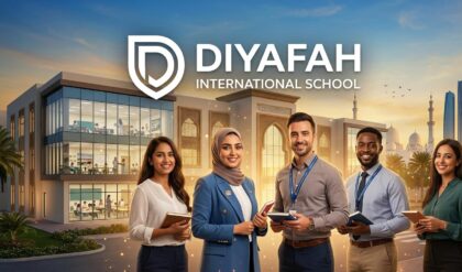 Teachers and academic leaders at Diyafah International School Abu Dhabi, highlighting recruitment opportunities for EYFS, Primary, EAL, PE, French, Math, and Subject Leader positions with attractive benefits and career growth in the UAE.