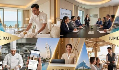 Jumeirah luxury hospitality career opportunities in UAE featuring hotel, finance, human resources, housekeeping, guest relations, and food and beverage vacancies across Dubai and Abu Dhabi.