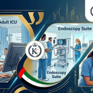 King’s College Hospital UAE recruitment campaign featuring nursing, medical, healthcare administration, and management vacancies at its Dubai facilities, offering career opportunities within a leading British healthcare institution.