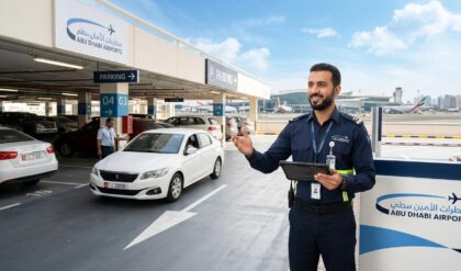 Car Park Supervisor overseeing airport parking operations and customer service activities at a major airport facility in Abu Dhabi, UAE.