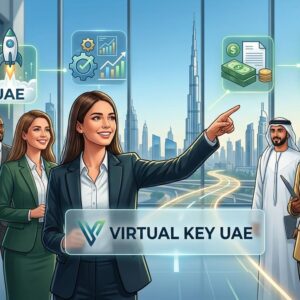 Virtual Key UAE Careers 2026 recruitment announcement featuring Accountant, Sales Manager, Recruitment Intern, and Procurement Executive vacancies.
