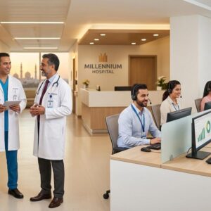 Millennium Hospital Abu Dhabi healthcare job vacancies 2026 for doctors and telemarketing executives.