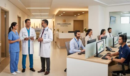Millennium Hospital Abu Dhabi healthcare job vacancies 2026 for doctors and telemarketing executives.