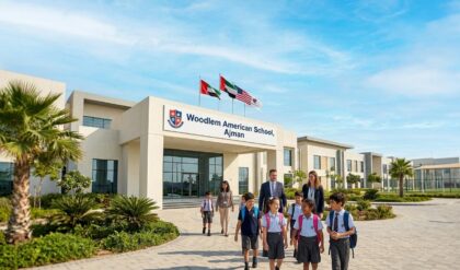 Teachers conducting an interactive classroom session at Woodlem American School in Ajman, UAE.