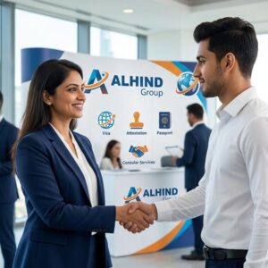 Job seekers attending the ALHIND Group UAE walk-in interview for visa outsourcing, passport, attestation, and consular service careers in Abu Dhabi and Dubai.