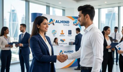 Job seekers attending the ALHIND Group UAE walk-in interview for visa outsourcing, passport, attestation, and consular service careers in Abu Dhabi and Dubai.