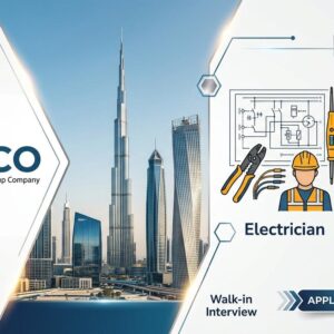 GISCO UAE announces walk-in interview for Electrician and Fire Alarm Technician vacancies in Dubai.