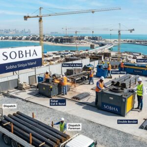 Sobha Siniya Island walk-in interview 2026 for rebar factory jobs in Umm Al Quwain, UAE.
