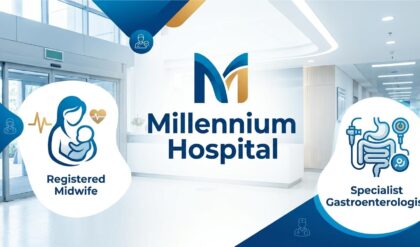 Healthcare professionals at Millennium Hospital Abu Dhabi showcasing the latest medical job vacancies and career opportunities in the UAE.