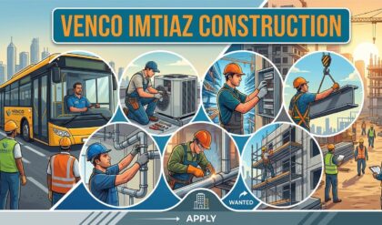 Venco Imtiaz Construction announces walk-in interview in Sharjah for multiple technical and construction vacancies.