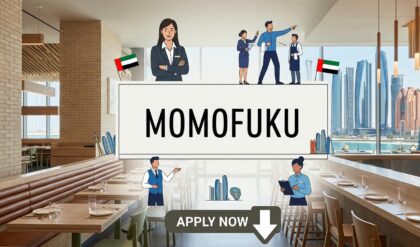 Hiring announcement for Momofuku Abu Dhabi leadership vacancies including General Manager, Restaurant Manager, and Supervisor positions at The Grove, Saadiyat Island.