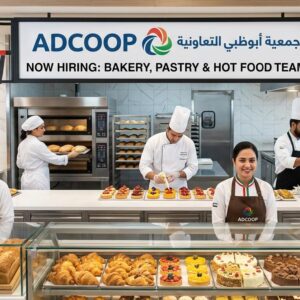 ADCOOP walk-in interview in Abu Dhabi hiring Bakers, Pastry Chefs, Sales Associates, Hot Station, and Arabic Range professionals.
