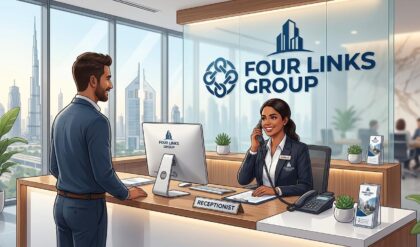 Receptionist vacancy at Four Links Group office in Sharjah UAE