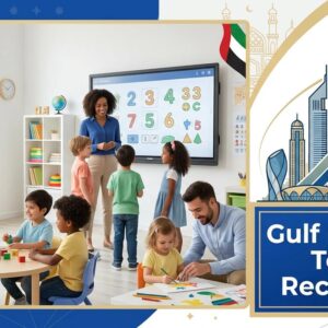 Teacher Recruitment Fair by Gulf Education in Al Ain, UAE, featuring openings for kindergarten, primary, middle, and high school teaching positions.