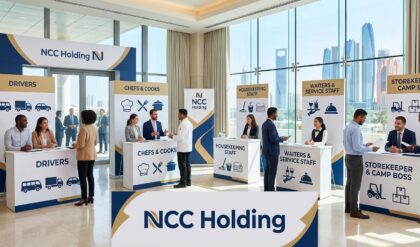 National Catering Company Open Day Recruitment in Abu Dhabi featuring driver, chef, hospitality, and facilities management job opportunities.
