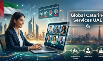 Professionals working in a modern hospitality and retail environment during customer service and sales operations in the UAE.