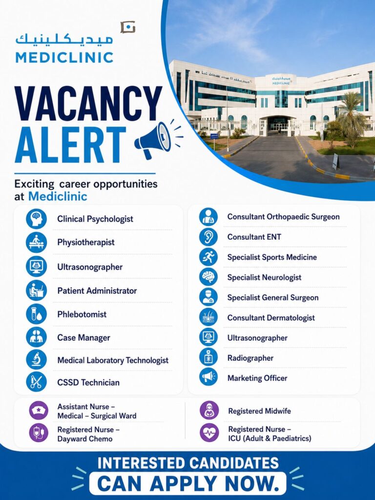 Mediclinic Careers UAE 2026: Multiple Healthcare and Medical Job Vacancies Announced Across the UAE 2 hospital 123333