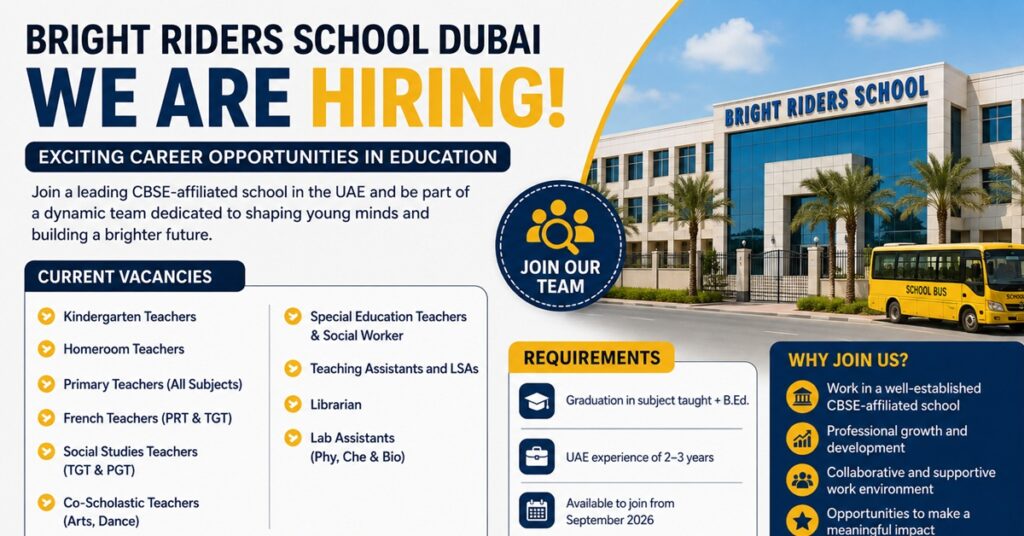 Bright Riders School Dubai Careers 2026: Multiple Teaching Vacancies Announced – Apply for Exciting Education Opportunities in the UAE 1 jobs sav 1