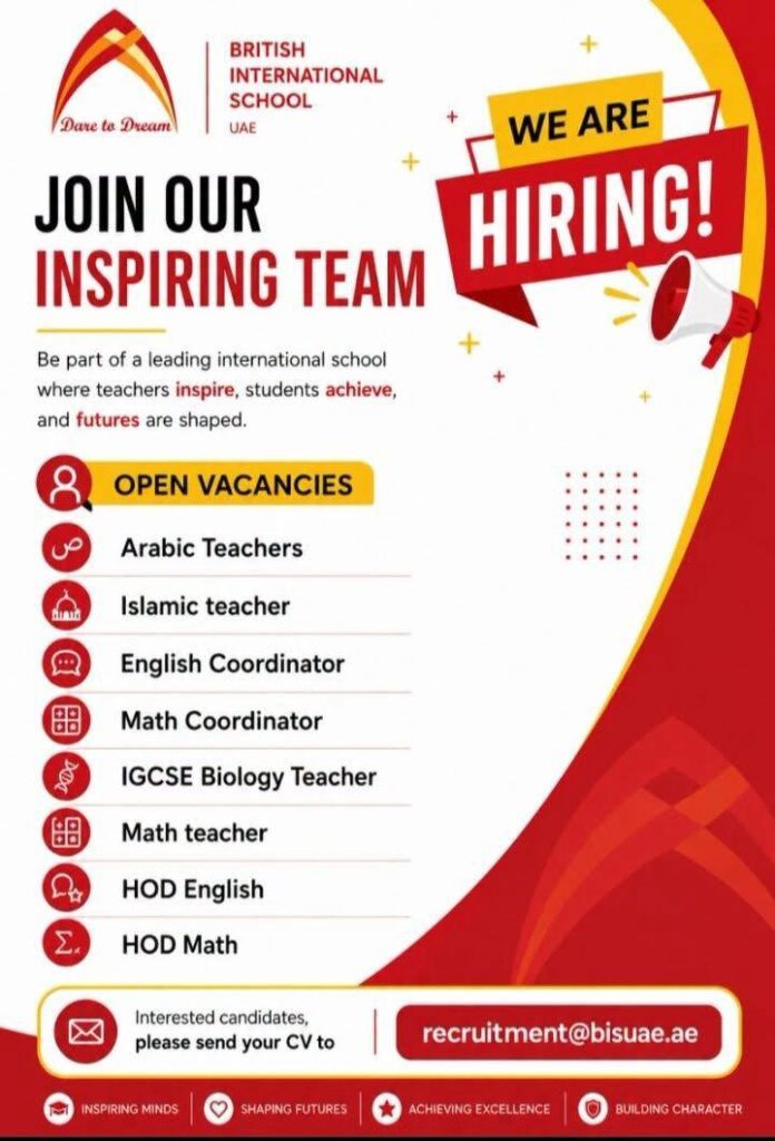 British International School UAE Careers 2026: Teaching & Leadership Vacancies Announced | Apply Now 1 JOBS 55555