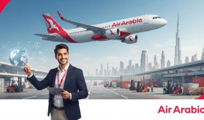 Air Arabia Careers 2026 recruitment banner for Junior Sales Executive vacancy in the UAE logistics and freight forwarding division.