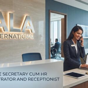 Ala International recruitment for Executive Secretary Cum HR Administrator and Receptionist vacancy in Dubai, UAE.